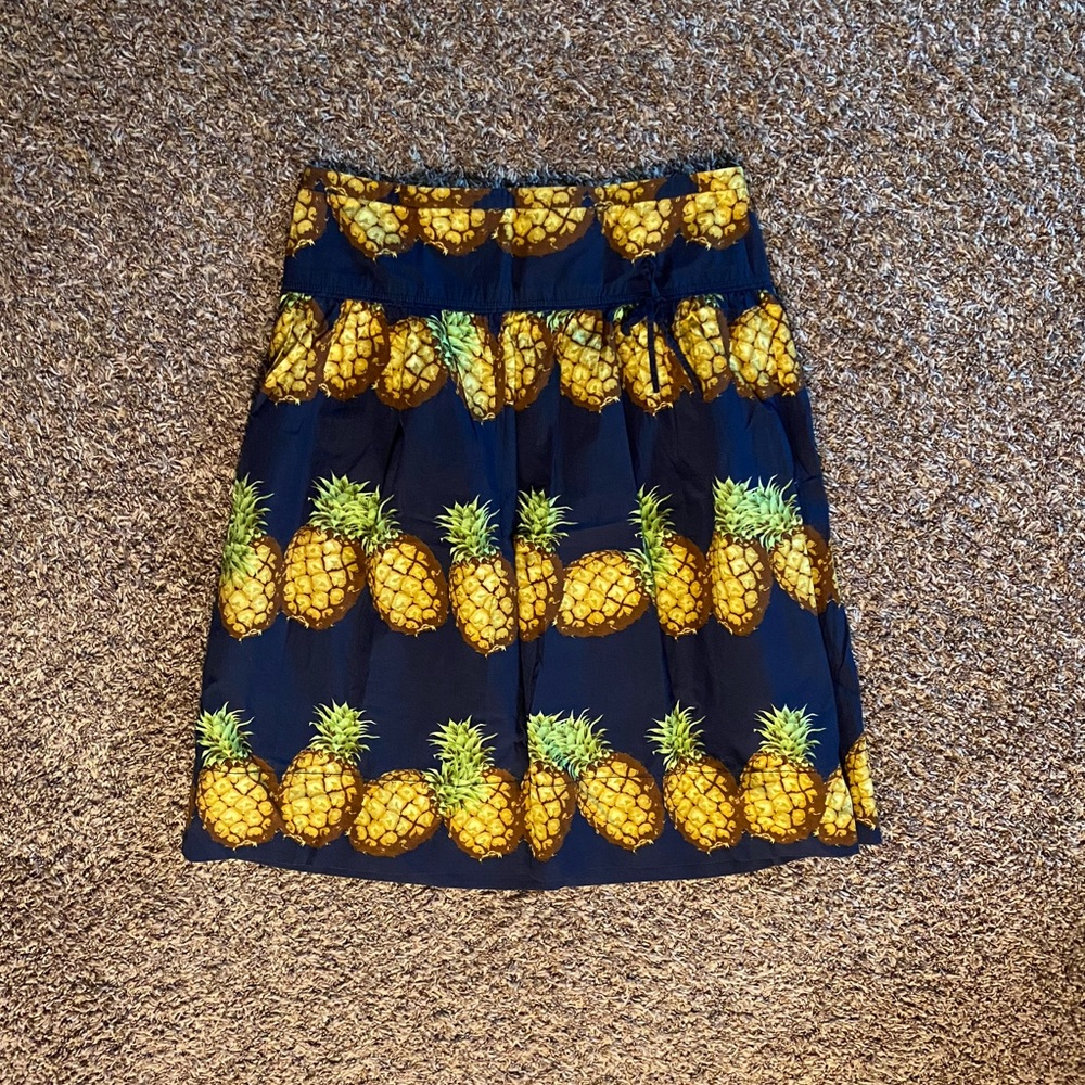 Navy Pineapple J. Crew Skirt